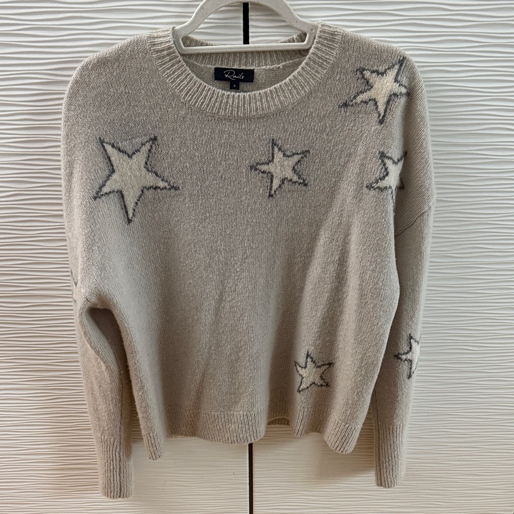Rails Cream Star Pattern Sweater